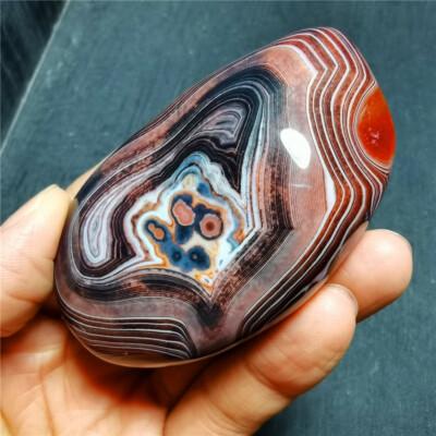HOT143.8g Natural Polished Banded Agate Madagascar 2474A+