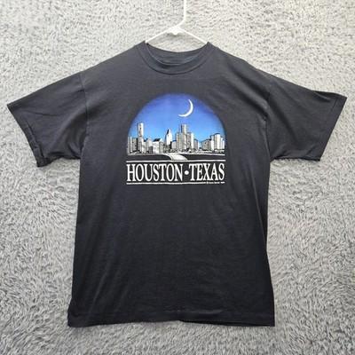 Houston Texas Vintage T Shirt Keehn Scenes 90's Metallic Ink Single Stitch