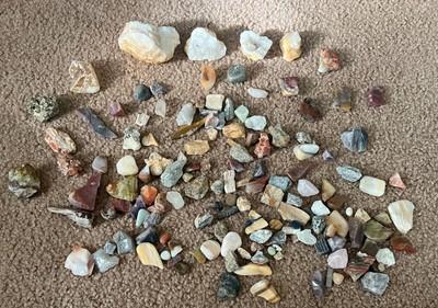 Huge Lot Mixed Polished Rough Gemstone Rocks Semi-Precious Stones Over 4 Pounds