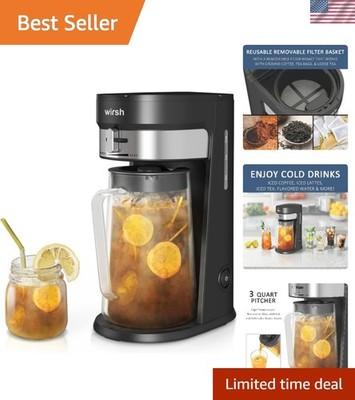 Iced Tea Maker with 3QT Pitcher, Iced Coffee Maker with Strength Control and ...