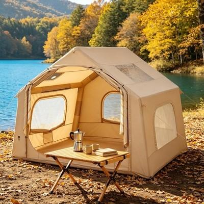 Inflatable Tents for 4-6 Person Camping Tent Blow Up Tent w/ Pump & Stove Jack