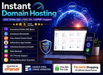 Instant Domain Hosting – ⚡ Free SSL + Unlimited Fast SSD Speed | Just $15.99/Yr