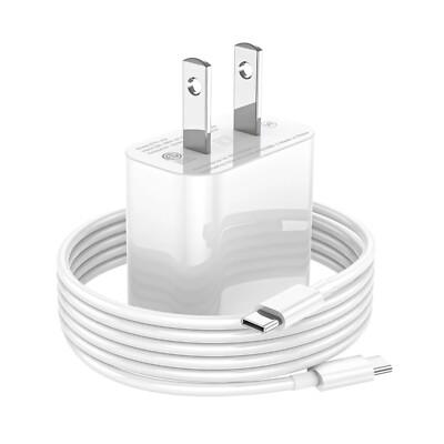 iPhone 17 16 15 Pro Max Air Fast Charger USB-C Cable + 20W PD Power Adapter Plug