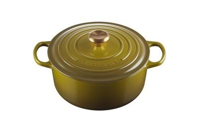 Iron Cast Dutch Oven 5.5 Qt Round Olive Le Creuset Enameled Signature