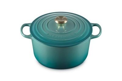 Iron Cast Round Oven 6.5 qt Riviera Le Creuset Signature Enameled Deep