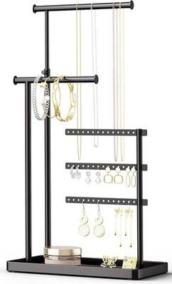 Jewelry Holder Organizer Stand - Adjustable Tall 17.5" Max Sturdy Jewelry Han...