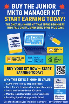 Junior Digital Marketing Manager Kit โ Training + Templates (USB+Download)