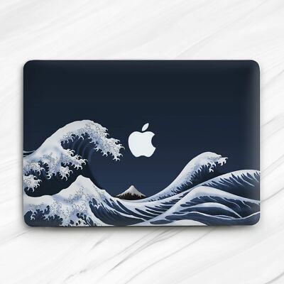 Kanagawa Wave Japanese Art Navy Blue Hard Case For Macbook Air 13 Pro 16 13 15