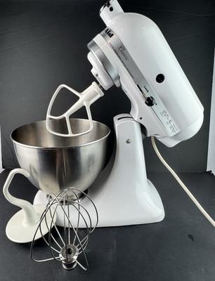 Kitchen Aid Classic K45SS Stand Mixer White Tilt-Head w/ bowl + 3 attachments