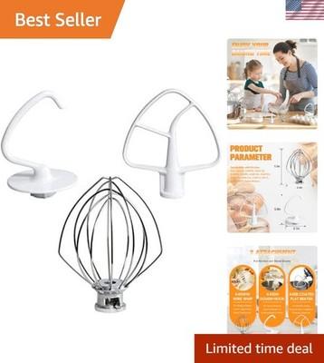 Kitchen Mixer Attachments Set Whisk Dough Hook Flat Beater for Stand Mixers