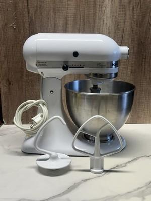 KitchenAid Classic K45SSWH 4.5 Qt Stand Mixer White 250W Bowl 3 Attachments