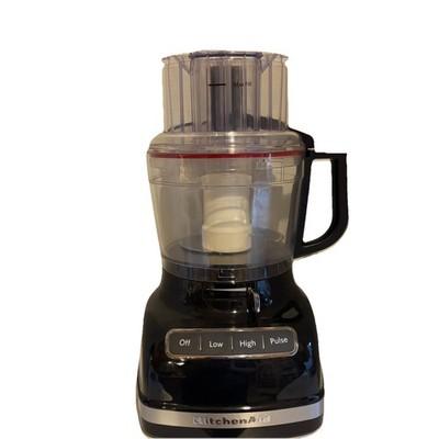 KitchenAid Food 11 Cup Food Processor Black w/Attachments & Case Works!