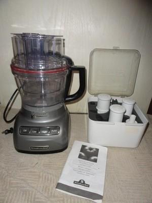 KITCHENAID FOOD PROCESSOR SET 13-CUP SILVER KFP1333CU EXACT SLICE SYSTEM REFURB
