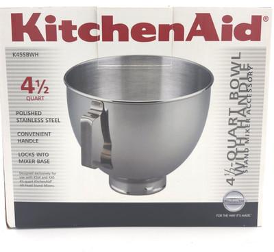 KitchenAid K45SBWH 4.5-Quart Bowl w/ Handle Stainless Steel Open Box Never Used