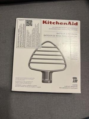 KitchenAid KSMPB5 Pastry Beater Silver Coated w/Scraper for 4.5 & 5 qt Mixers