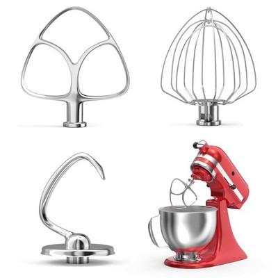 KitchenAid Mixer Accessories: 4.5-5 Qt Bowl, Wire Whip, Beater, Dough Hook Set