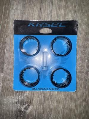 KRSEC HS11 11pcs Bike Headset Spacer Kit Black 1 1/8” MTB BMX Road Stem