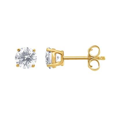 Lab-Grown Diamond Stud Earrings 14K Gold Prong Set 0.25-0.75 Carat T.W.
