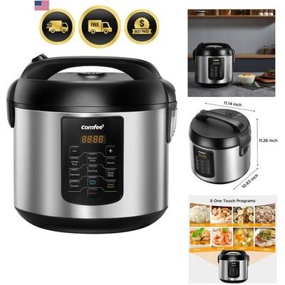 Large Rice Cooker with 8-Functions, 10-Cups Uncooked Rice