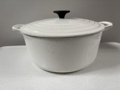 Le Creuset #26 White Enameled Cast Iron Round Dutch Oven 5.5 Qt