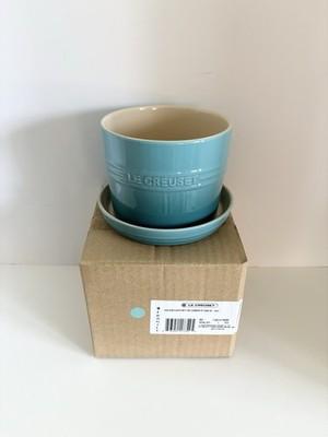 Le Creuset Herb Planter with Tray Caribbean Blue 5" 14cm - NEW