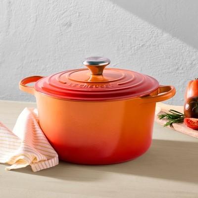 Le Creuset Signature Enameled Cast Iron Deep Round Oven, 6.5-Qt Flame wil