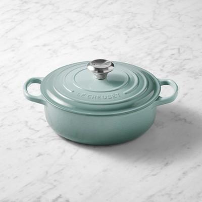 Le Creuset Signature Enameled Cast Iron Round Wide Dutch Oven, 3.5-Qt,Sea Salt