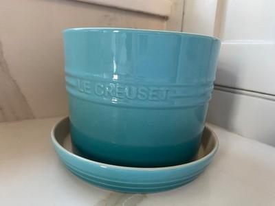 LE CREUSET STONEWARE HERB PLANTER WITH TRAY CARIBBEAN NEW/TAG