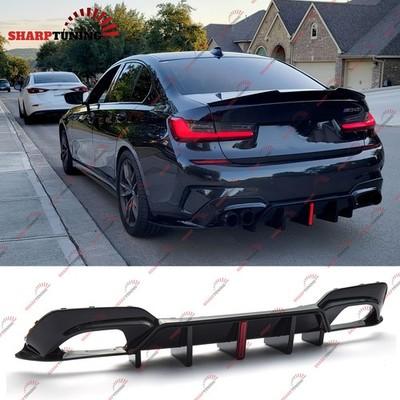 LED CMS Style Rear Diffuser For 2019-2022 BMW 3 Series 330i M340i G20 M Sport