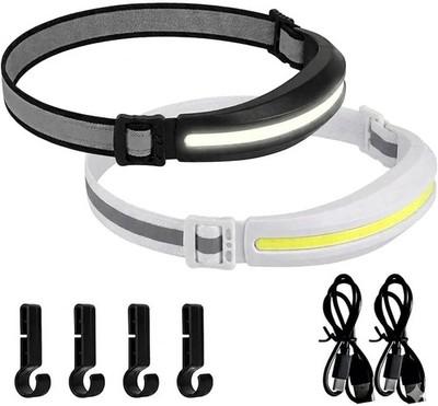 LED Headlamp Rechargeable 2 Pack, 230° Wide Beam COB Headlamp, Ultra Bright Hand