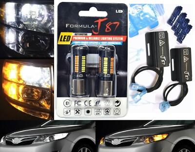 LED Switchback Light 4014 White Amber 1157 Bulbs Resistors DRL Light Replacement