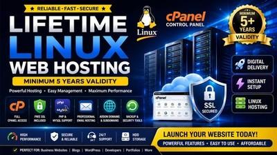 Lifetime Web Hosting Linux cPanel | SSL, PHP, MySQL & Email Service