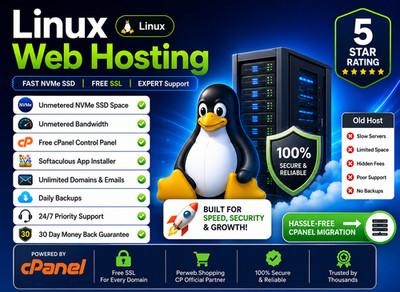 Linux Web Hosting - 🐧Unlimited SSD | Secure SSL | Emails | Support $15.99/Year!