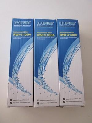 Lot 3 Icepure Refrigerator Water Replacement Filter RWF3100A