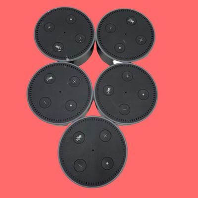Lot Of 5 Amazon Echo Dot 3 2nd Gen RS03QR Smart Speakers Charcoal #UL4356