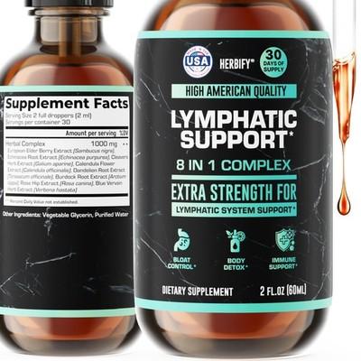 Lymphatic Drainage Drops for Liver Detox & Immune Support - Lymph System Supp...
