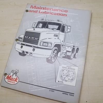 MACK TRUCK 1992 Owner Operator Operation Maintenance Lubrication Manual Guide