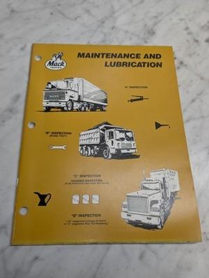 MACK TRUCKS MAINTENANCE & LUBRICATION INSPECTION CHASSIS SERVICE MANUAL 1986