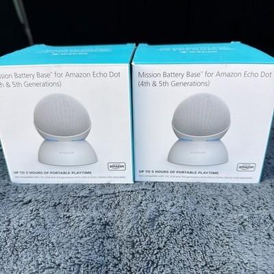 Made for Amazon Battery Base for Echo Dot (5th Gen) White 2-Pack