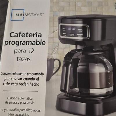 Mainstays 12-Cup Programmable Coffee Maker Black Auto Shut-Off