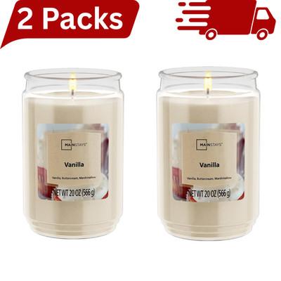 Mainstays Vanilla Scented Large Jar Candle 20 Oz. - Pack of 2
