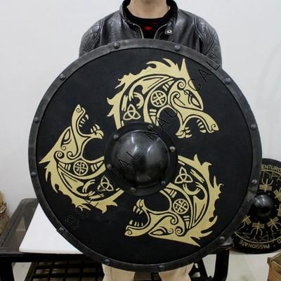 Medieval Shield Viking Shield 24" Wooden Shield Heavy Metal Norse Shield Replica