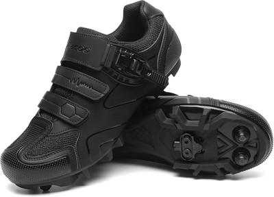 Men's SPD Cycling Shoes with Cleats - Quick Ratchet Buckle for Indoor/Outdoor Ri