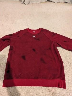 Mens Under Armour pullover. Large, Red, fairly worn pullover sweater.