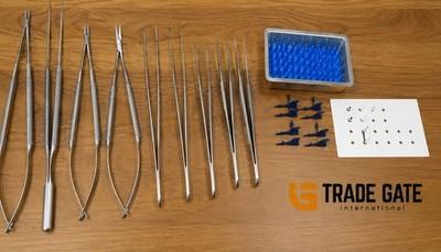 Micro Surgery Instrument Set 9 Pcs With Micro Vascular Clamp Plastic Surgery