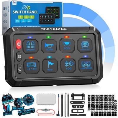 MICTUNING 8-Gang LED Switch Panel for Truck UTV Relay System Circuit Control Box
