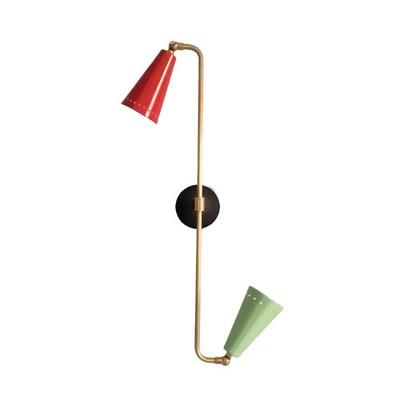 MID-CENTURY-MODERN WALL SCONCE VTG SPUTNIK BRASS WALL FIXTURE LAMP