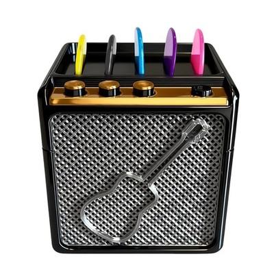Mini Guitar Amp Pick Holder - Portable Case for 5 Picks, Ideal for Musicians
