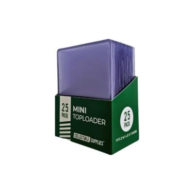 Mini Size Top Loaders 2 3/8" x 3 1/4" Toploaders for Cards or Stickers - 25 Pack