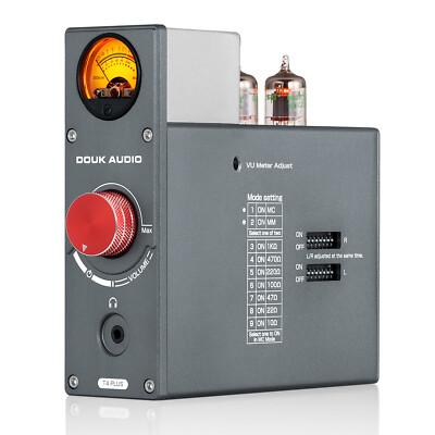 Mini Tube Phono Preamp Home Stereo Audio Preamp w/VU Meter Headphone Amp